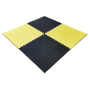 tatami-puzzel-mat-geel-zwart-bosrubber